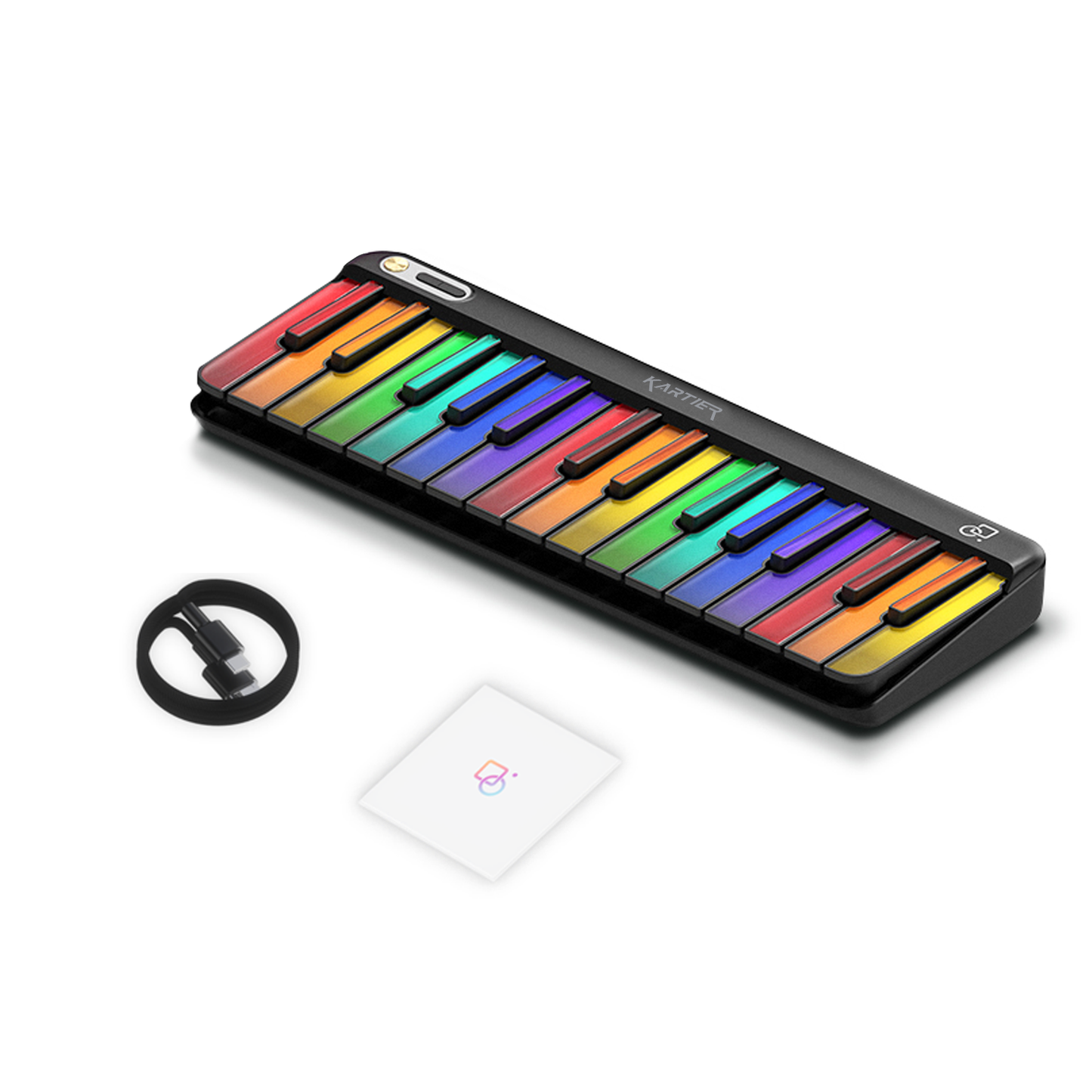 Kartier LED MIDI Keyboard With 1,000+ Famous Sounds/Presets Bundle, 29 Customizable LED Keys, USB & Bluetooth Connection, IOS & Android App (Limited Presale)
