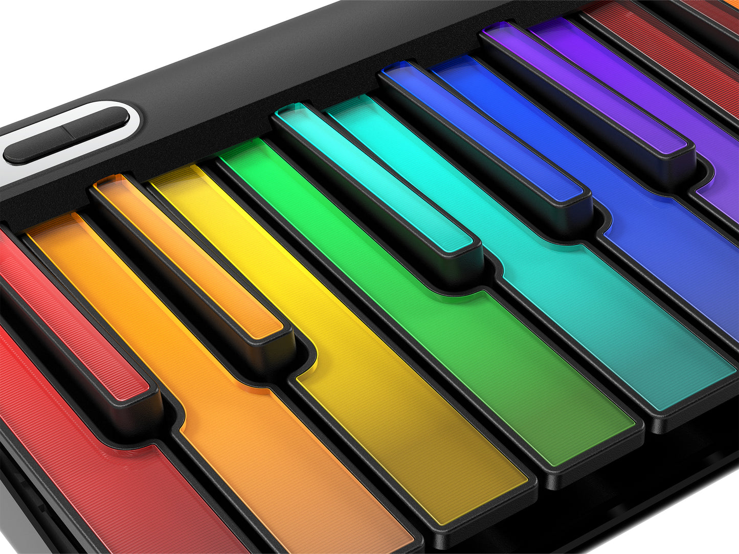 Kartier LED MIDI Keyboard With 1,000+ Famous Sounds/Presets Bundle, 29 Customizable LED Keys, USB & Bluetooth Connection, IOS & Android App (Limited Presale)