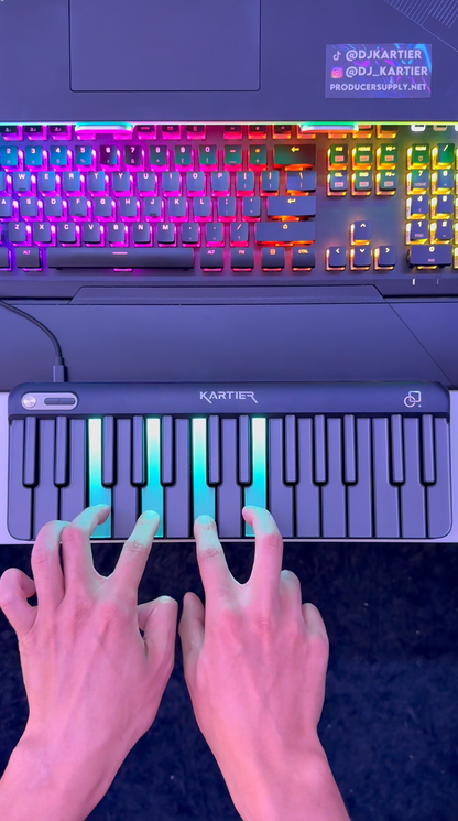 Kartier LED MIDI Keyboard With 1,000+ Famous Sounds/Presets Bundle, 29 Customizable LED Keys, USB & Bluetooth Connection, IOS & Android App (Limited Presale)