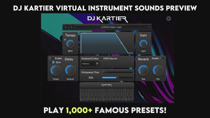 DJ Kartier Virtual Instrument - Standalone App & VST/AU Plugin - 1,000+ Famous Sounds/Presets