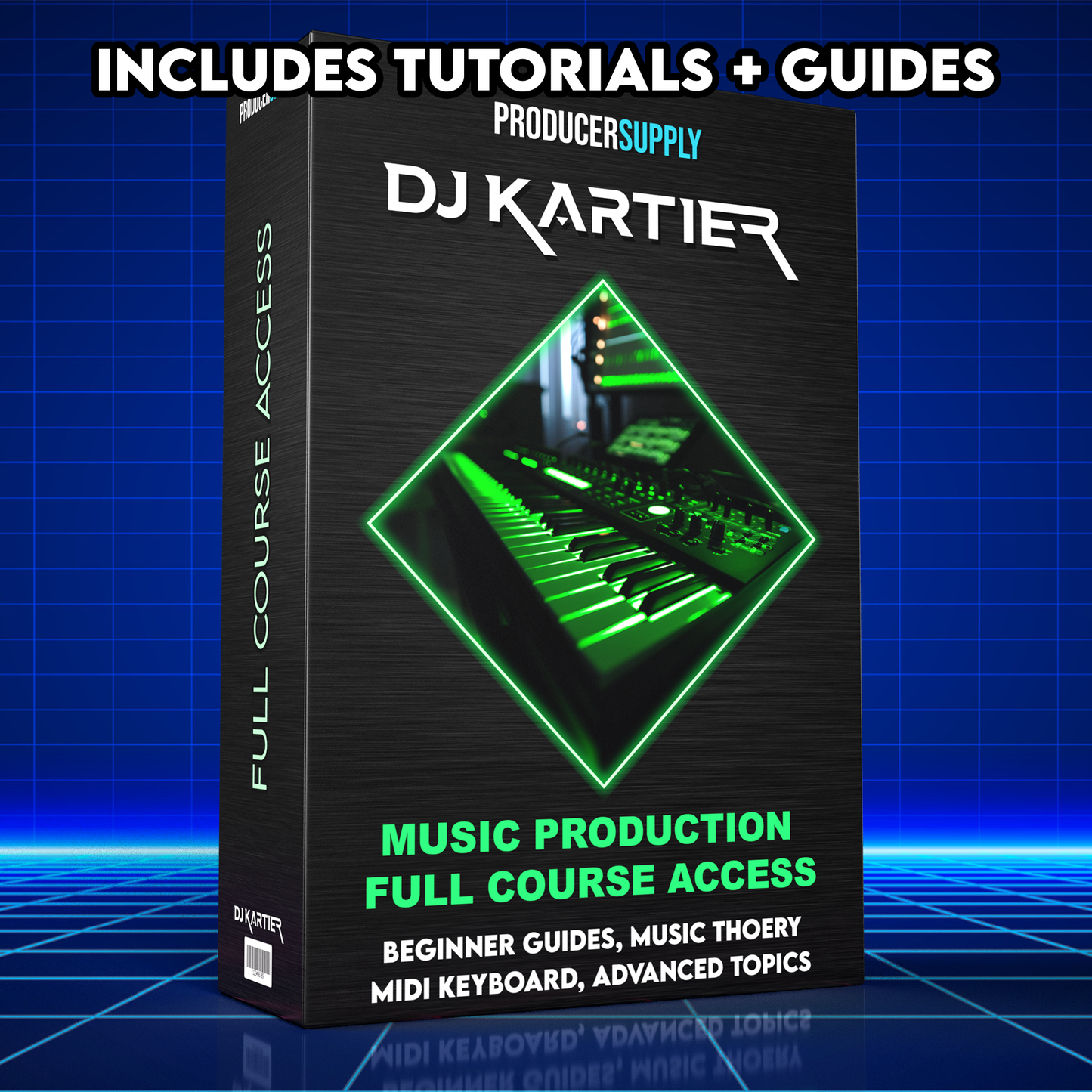 Kartier LED MIDI Keyboard With 1,000+ Famous Sounds/Presets Bundle, 29 Customizable LED Keys, USB & Bluetooth Connection, IOS & Android App (Limited Presale)